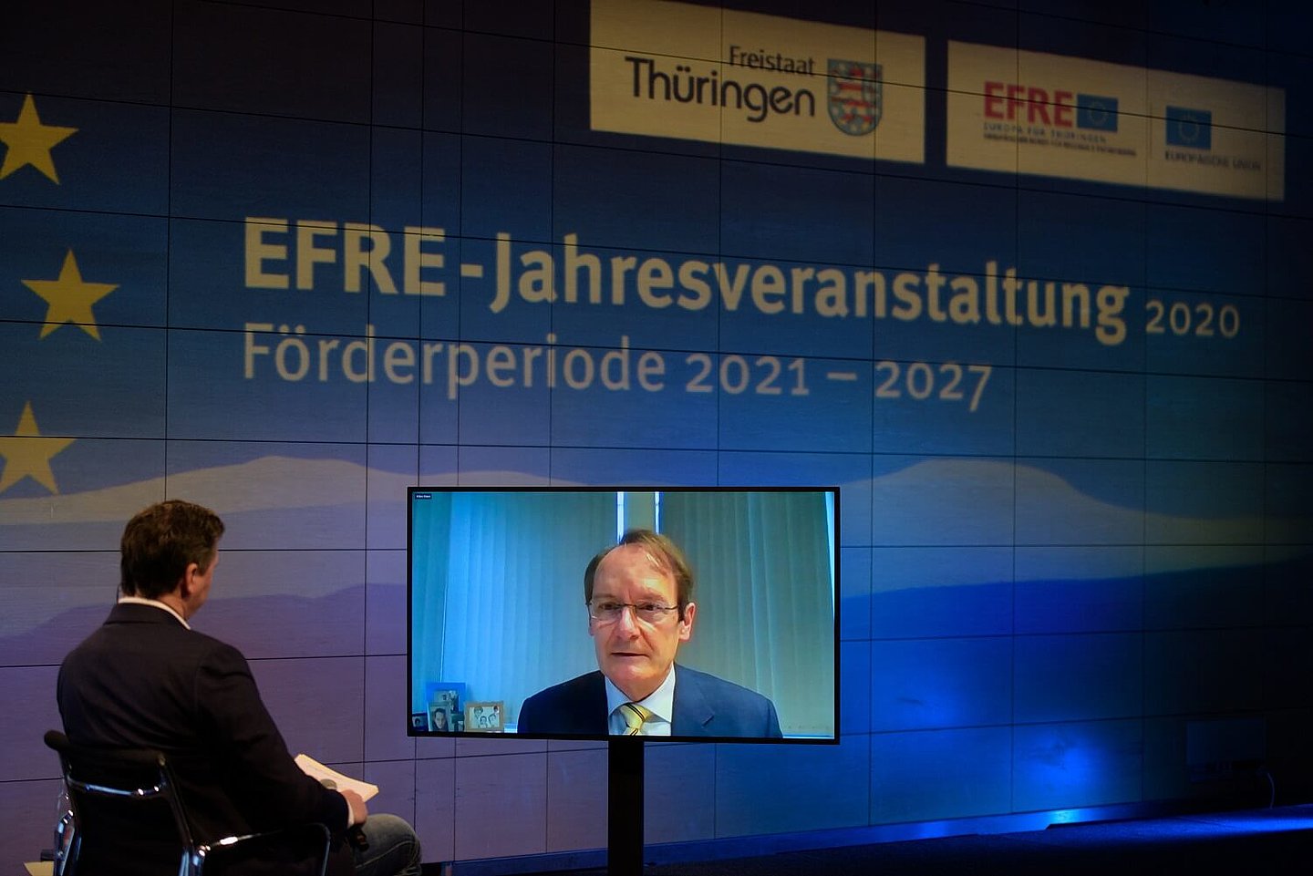 Leo Maier spricht live zugeschaltet auf der EFRE-Jahresveranstaltung 2020