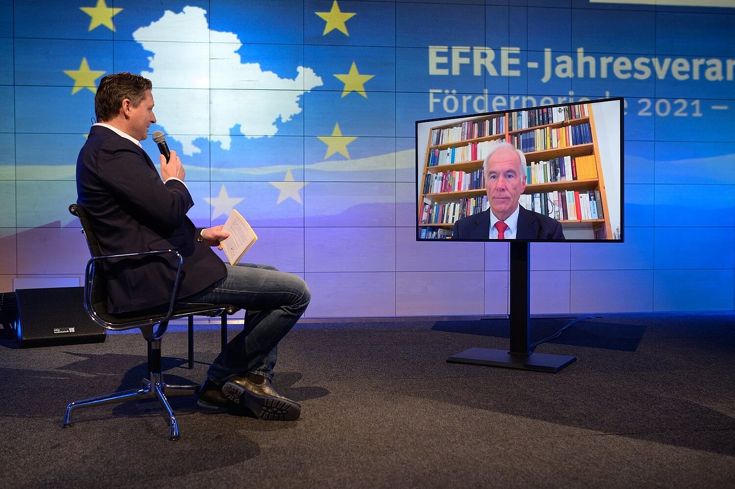 Heinz Hetmeier spricht live zugeschaltet auf der EFRE-Jahresveranstaltung 2020