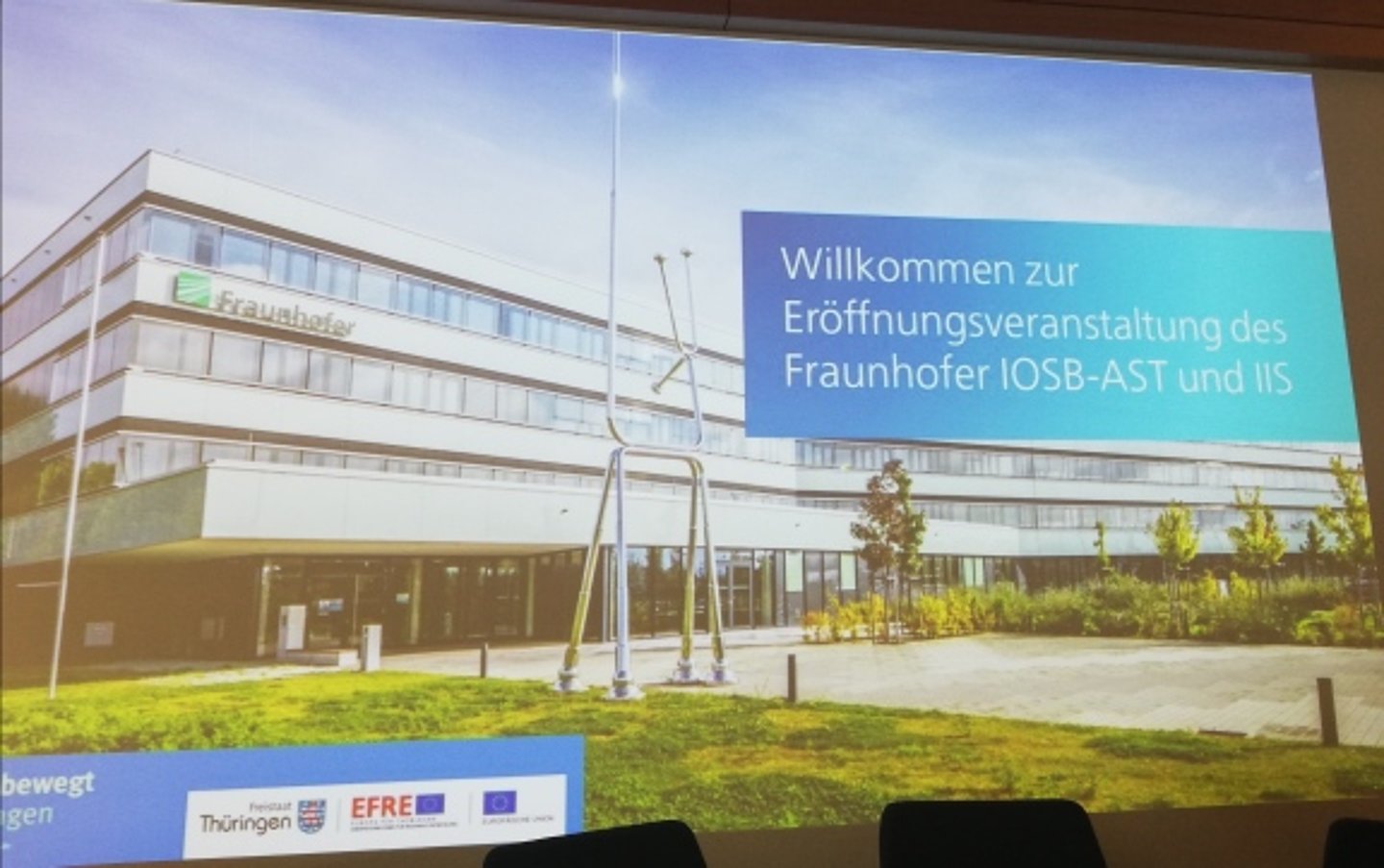 digital view of the new building in a presentation