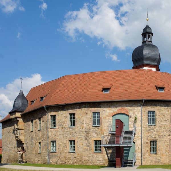 Quadratische Ansicht vom Schloss Blankenhain.